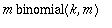 m*binomial(k,m)